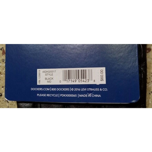 Dockers Mens Medium M Black Leather Wool Gloves Intelitouch Heat Retention Lined - Picture 8 of 10